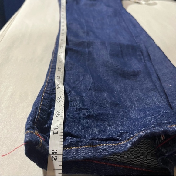 Gustin Indigo Raw Button Fly Straight Leg Selvedge Denim Jeans 32 - Picture 11 of 12